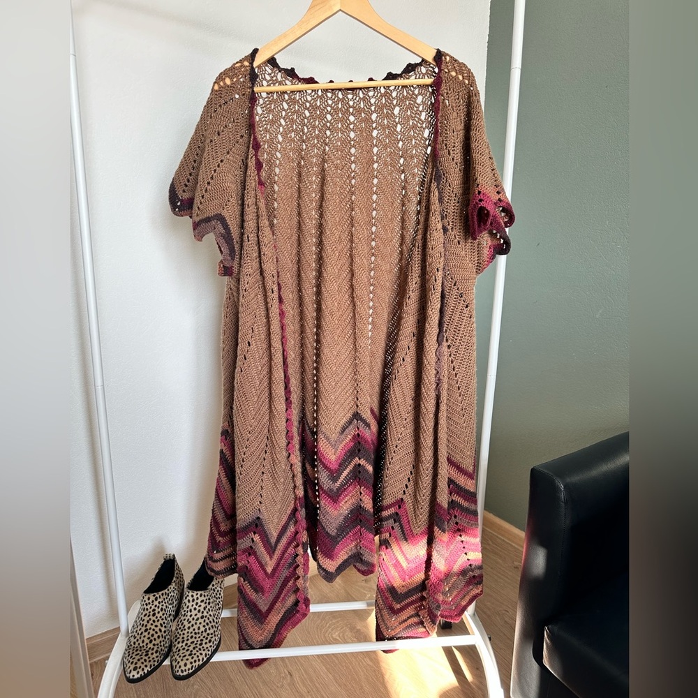 Long knitted cardigan handmade